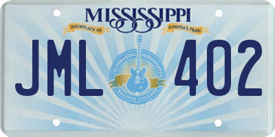 MS license plate JML402