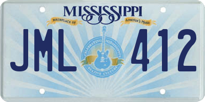 MS license plate JML412