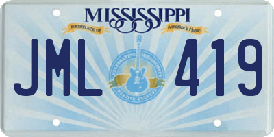 MS license plate JML419