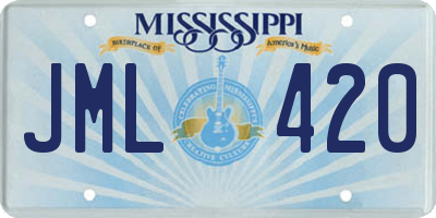 MS license plate JML420