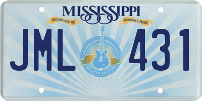MS license plate JML431