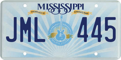 MS license plate JML445