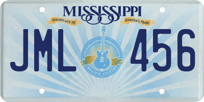 MS license plate JML456