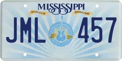 MS license plate JML457