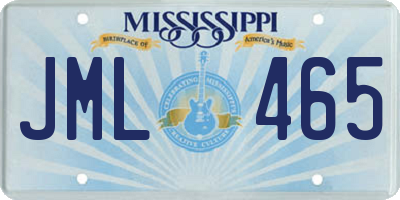 MS license plate JML465