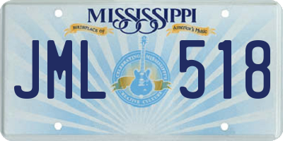 MS license plate JML518