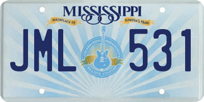 MS license plate JML531
