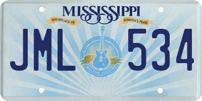 MS license plate JML534