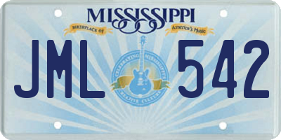 MS license plate JML542