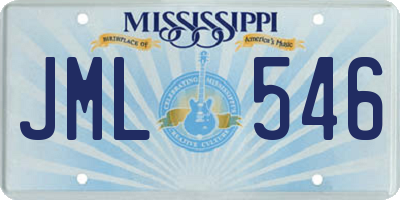 MS license plate JML546