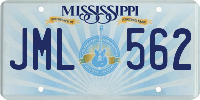 MS license plate JML562