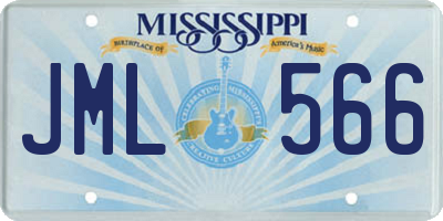 MS license plate JML566