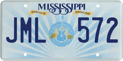 MS license plate JML572
