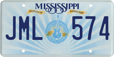 MS license plate JML574
