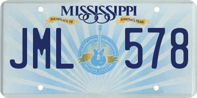 MS license plate JML578
