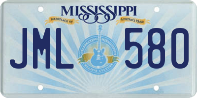 MS license plate JML580
