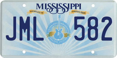 MS license plate JML582