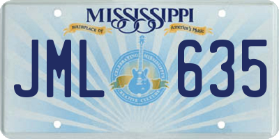 MS license plate JML635