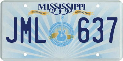 MS license plate JML637