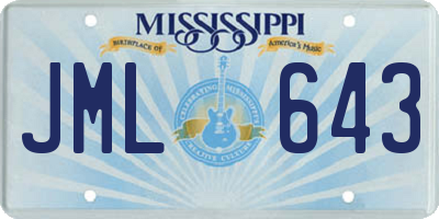 MS license plate JML643