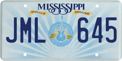 MS license plate JML645