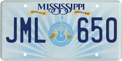 MS license plate JML650