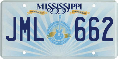 MS license plate JML662