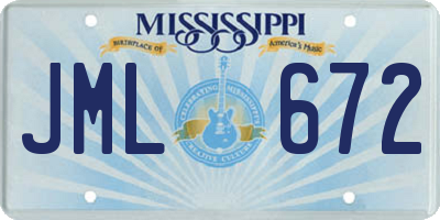 MS license plate JML672