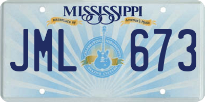 MS license plate JML673