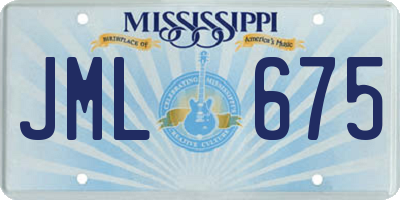 MS license plate JML675