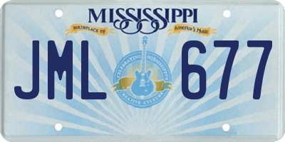 MS license plate JML677