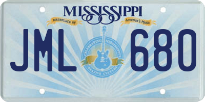MS license plate JML680