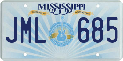 MS license plate JML685
