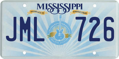MS license plate JML726