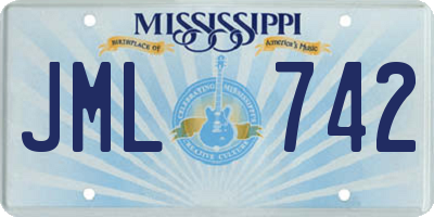 MS license plate JML742