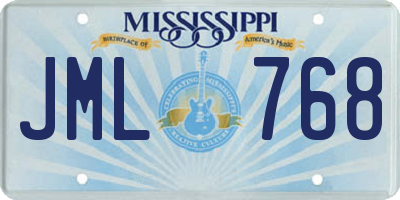 MS license plate JML768