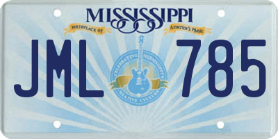 MS license plate JML785