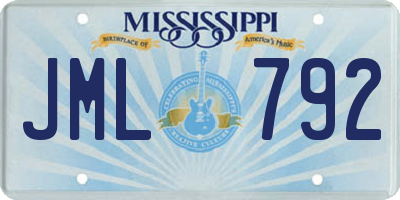 MS license plate JML792