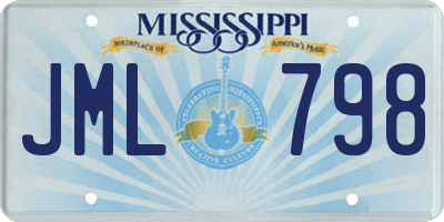 MS license plate JML798