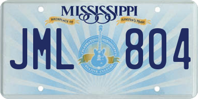 MS license plate JML804