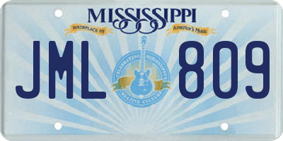 MS license plate JML809