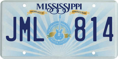 MS license plate JML814