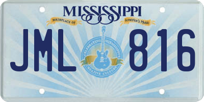 MS license plate JML816