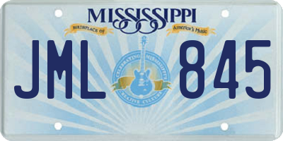 MS license plate JML845