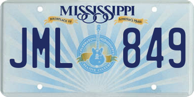 MS license plate JML849