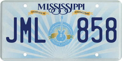 MS license plate JML858