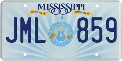 MS license plate JML859