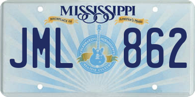 MS license plate JML862