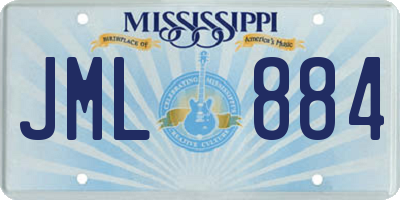 MS license plate JML884