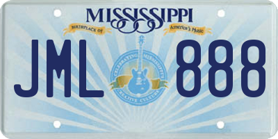 MS license plate JML888